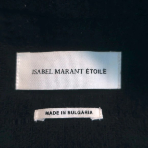 Isabel Marant Etoile Tweed Blazer Fania Black Cotton-Blend Size 42 - Picture 6 of 8